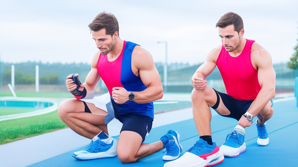 Sportoló férfi ellenőrzi fitness adatokat okosórán edzés után pulzus és GPS követéssel